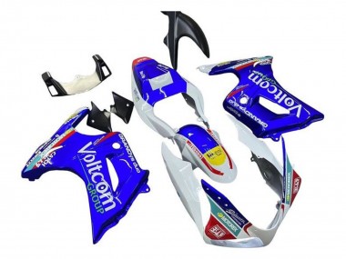 Custom 2003-2013 Suzuki SV650 Motorcycle Fairings - White Blue Voltcom