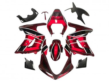 Custom 2003-2013 Suzuki SV650 Motorcycle Fairings - Red Black White Stripe