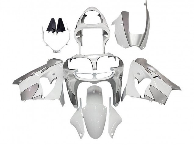 2000-2001 Kawasaki ZX9R Motorcycle Fairings - White Silver