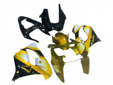 Custom 2002-2003 Kawasaki ZX9R Motorcycle Fairings - Yellow White Black