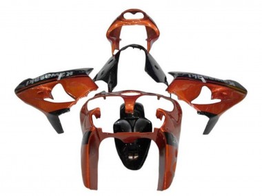 Custom 2002-2003 Kawasaki ZX9R Motorcycle Fairings - Orange Black