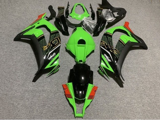 2011-2015 Kawasaki ZX10R Motorcycle Fairings - Green Black Red Honeycomb