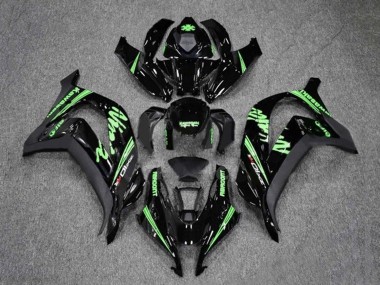 Custom 2016-2020 Kawasaki ZX10R Motorcycle Fairings - Glossy Black Green