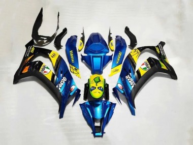 Custom 2016-2020 Kawasaki ZX10R Motorcycle Fairings - Blue Yellow Shark