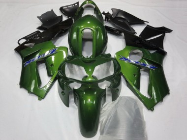 Custom 2000-2001 Kawasaki ZX12R Motorcycle Fairings - Dark Green Black Blue