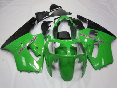 Custom 2000-2001 Kawasaki ZX12R Motorcycle Fairings - Green Black Purple