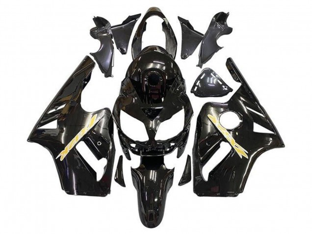 2002-2006 Kawasaki ZX12R Motorcycle Fairing - Glossy Black Gold