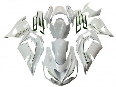 Custom 2012-2024 White Green Silver Stripe Kawasaki ZX14R ZZR1400 Motorcycle Fairings