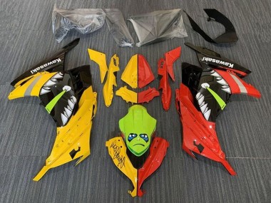 Custom 2013-2024 Kawasaki EX300 Motorcycle Fairings - Yellow Red Green Shark