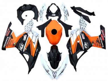 Custom 2018-2024 Kawasaki Ninja 400 Motorcycle Fairings - Orange White Black