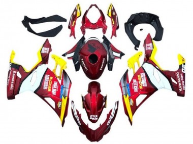 Custom 2018-2024 Kawasaki Ninja 400 Motorcycle Fairings - Red Yellow White Blue Eva Racing
