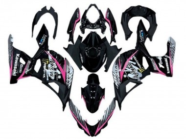 Custom 2018-2024 Kawasaki Ninja 400 Motorcycle Fairings - Glossy Black Pink White