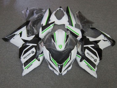 Custom 2018-2024 Kawasaki Ninja 400 Motorcycle Fairings - White Green Black Trick Star
