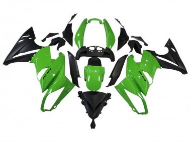 Custom 2009-2011 Kawasaki Ninja 650 EX650 Motorcycle Fairings - Green Matte Black