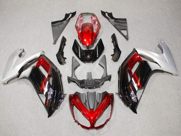 2012-2016 Kawasaki Ninja 650 EX650 Motorcycle Fairings - Silver Red Glossy Black