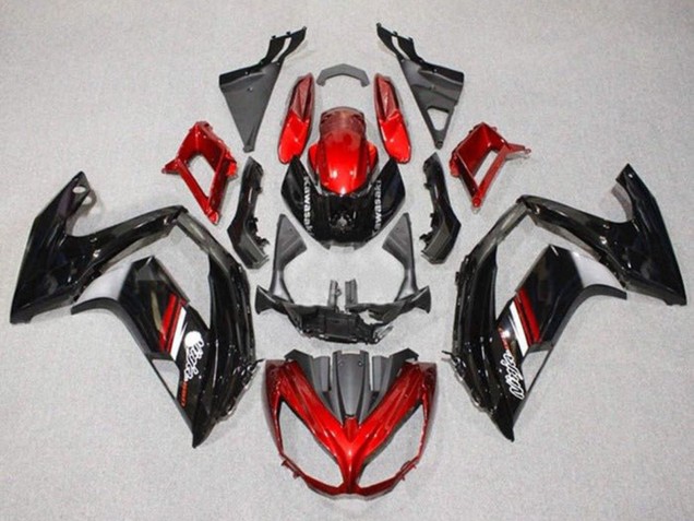 2012-2016 Kawasaki Ninja 650 EX650 Motorcycle Fairings - Red Glossy Black