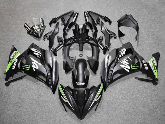 2017-2019 Kawasaki Ninja 650 EX650 Motorcycle Fairings - Matte Black Green White Monster