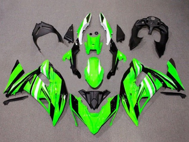 2017-2019 Kawasaki Ninja 650 EX650 Motorcycle Fairings - Green White Black Stripe