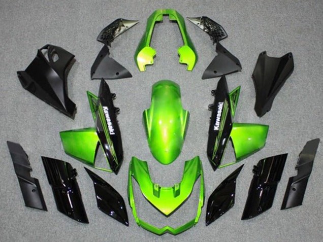 2010-2013 Kawasaki Z1000 Motorcycle Fairings - Green Black