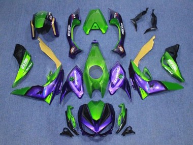Custom 2014-2019 Kawasaki Z1000 Motorcycle Fairings - Green Yellow Purple Black