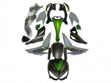 Custom 2014-2019 Kawasaki Z1000 Motorcycle Fairings - Green Grey Matte Black