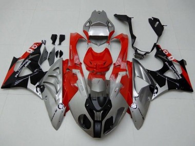 Custom 2009-2014 BMW S1000RR Motorcycle Fairings - Silver Red Black