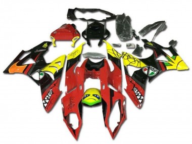 Custom 2009-2014 BMW S1000RR Motorcycle Fairings - Yellow Red Black Shark