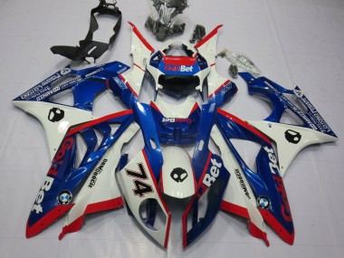 Custom 2009-2014 BMW S1000RR Motorcycle Fairings - White Red Blue GoldBet