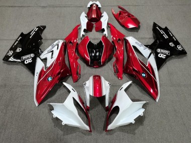 Custom 2009-2014 BMW S1000RR Motorcycle Fairings - White Red Glossy Black Castrol