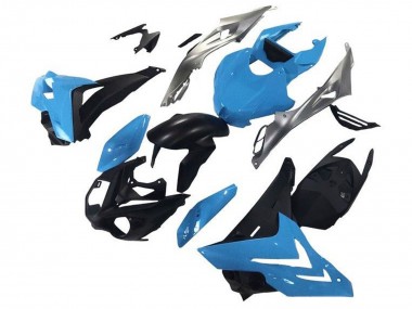 Custom 2015-2016 BMW S1000RR Motorcycle Fairings - Silver Blue Matte Black