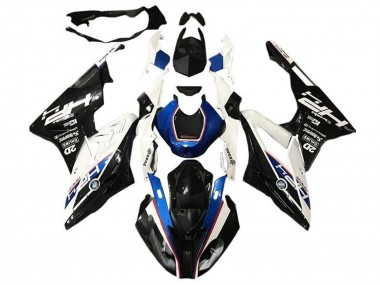 Custom 2015-2016 BMW S1000RR Motorcycle Fairings - White Blue Glossy Black HP
