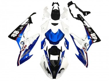 Custom 2017-2018 BMW S1000RR Motorcycle Fairings - White Blue Black