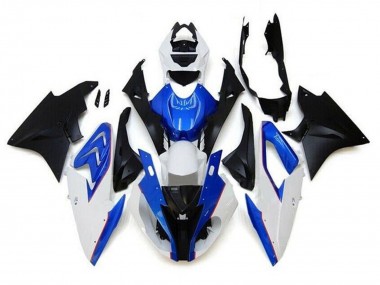 Custom 2017-2018 BMW S1000RR Motorcycle Fairings - White Blue Matte Black