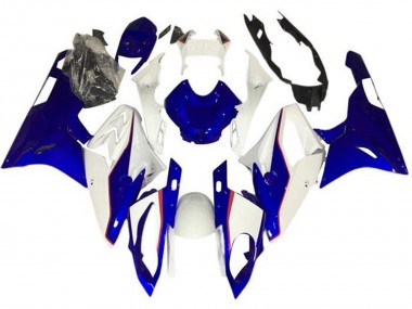 Custom 2017-2018 BMW S1000RR Motorcycle Fairings - White Blue Red Pinstripe