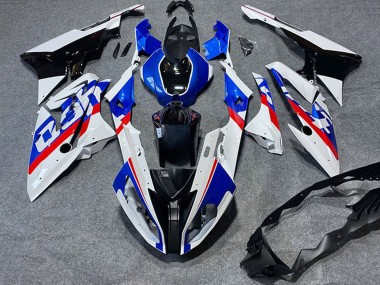 Custom 2017-2018 BMW S1000RR Motorcycle Fairings - White Blue Red Glossy Black