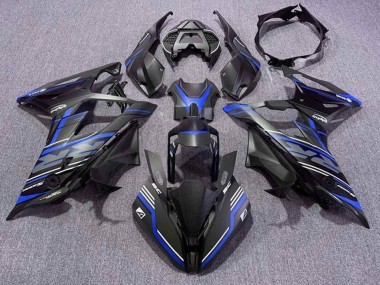Custom 2019-2022 BMW S1000RR Motorcycle Fairings - Matte Black Blue White Stripe