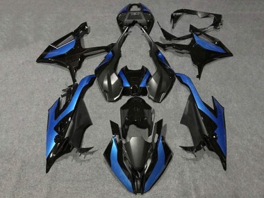 Custom 2019-2022 BMW S1000RR Motorcycle Fairings - Black Metallic Blue