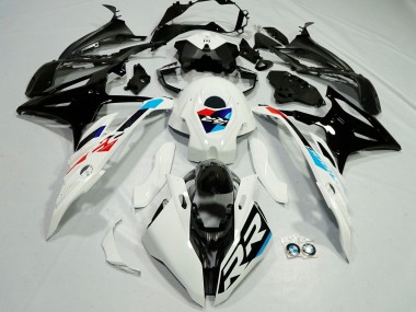 Custom 2023-2024 BMW S1000RR Motorcycle Fairings - White Light Blue Red Glossy Black