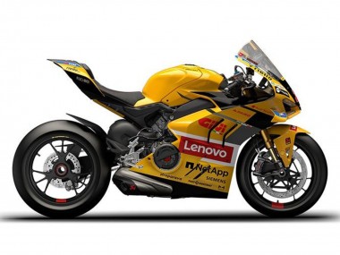 Custom 2022-2024 Ducati Panigale V4 V4S Motorcycle Fairings - Yellow Red Lenovo
