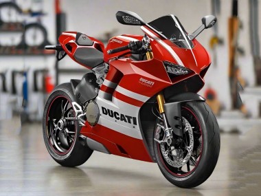 Custom 2018-2019 Ducati Panigale V4 V4S Motorcycle Fairings - White Red Stripe