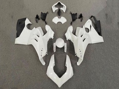 Custom 2020-2021 Ducati Panigale V4 V4S Motorcycle Fairings - Pearl White Glossy Black