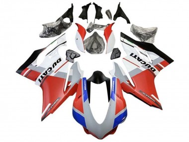 Custom 2015-2020 Ducati 959/1299 Motorcycle Fairings - White Red Blue Matte Black