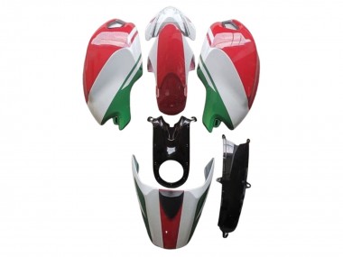 Custom 2008-2012 Ducati Monster 696 796 1100 1100S Motorcycle Fairings - White Red Green