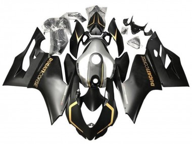 Custom 2011-2014 Ducati Panigale 899 Motorcycle Fairings - Matte Black Gold Silver Corse