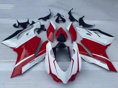 Custom 2011-2014 Ducati Panigale 1199 Motorcycle Fairing - White Red Glossy Black