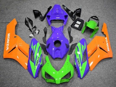 Custom 2004-2005 Honda CBR1000RR Motorcycle Fairings - Purple Green Orange