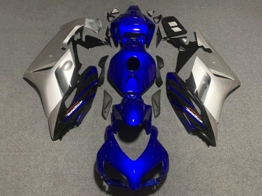 Custom 2004-2005 Honda CBR1000RR Motorcycle Fairings - Silver Dark Blue