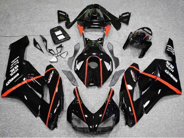 2004-2005 Honda CBR1000RR Motorcycle Fairings - Glossy Black Red Stripe