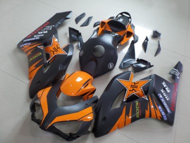 Custom 2004-2005 Honda CBR1000RR Motorcycle Fairings - Orange Matte Black Rockstar