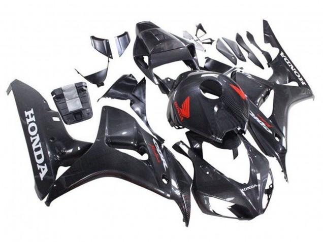 2006-2007 Honda CBR1000RR Motorcycle Fairings - Faux Carbon Fiber Red White